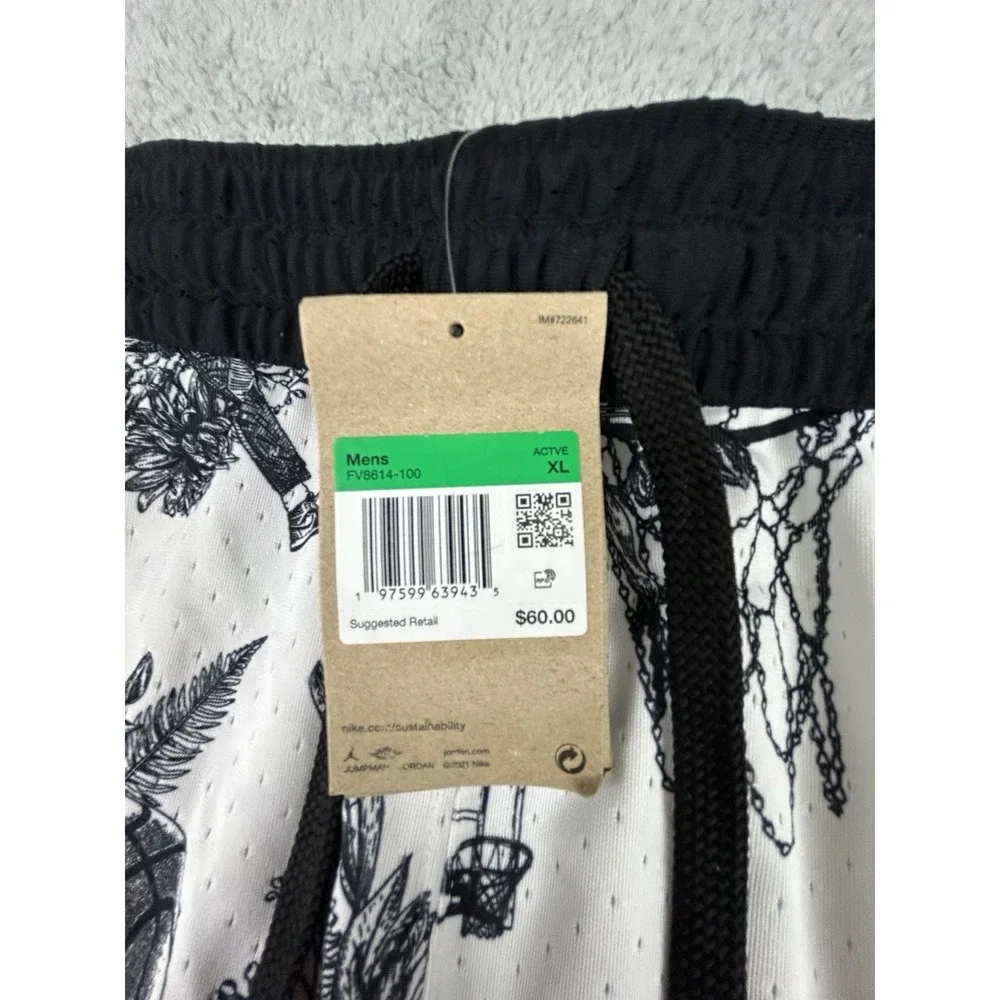 Nike Jordan Shorts Mens XL White Dri-Fit Sport Diamond Printed FV8614-100 NWT